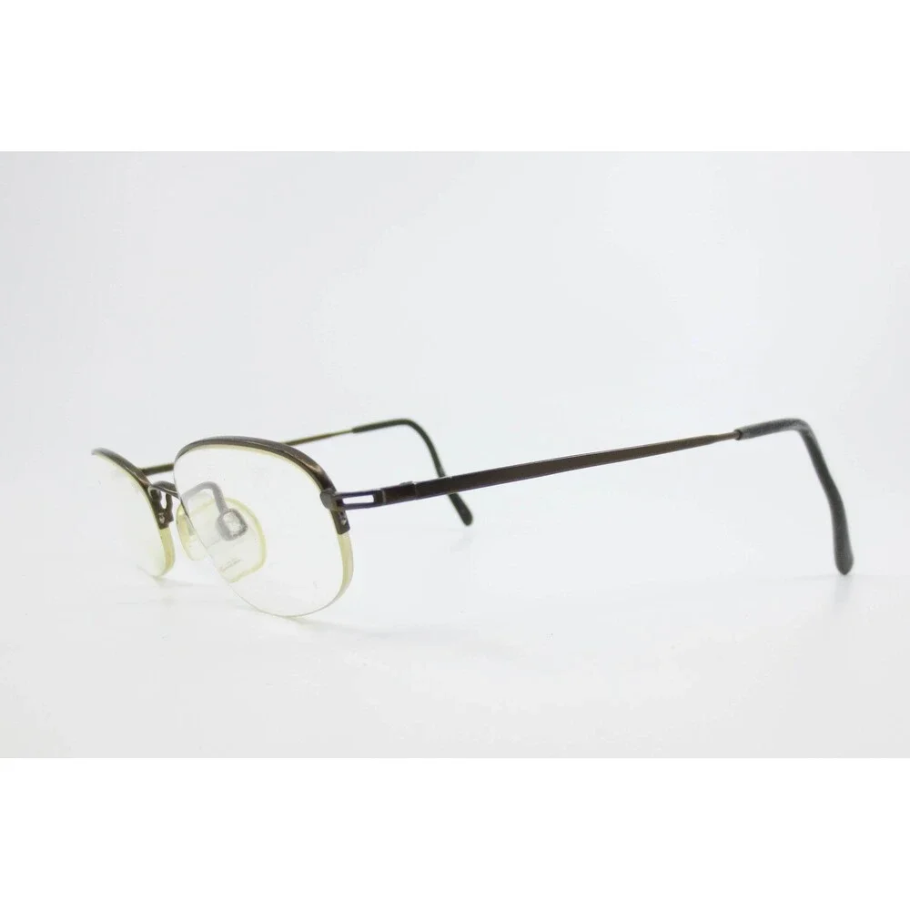 Aristar 6937 Brown Oval Semi-Rimless Eyeglasses Frames 49-20-140mm 001